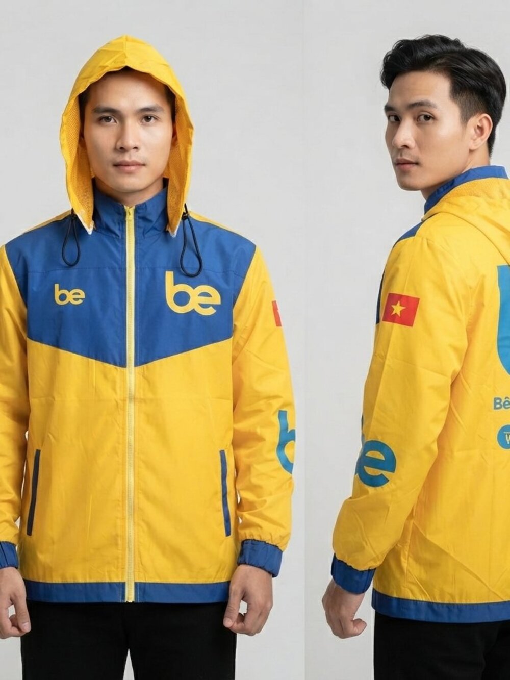 Be Group Vietnam Official Rider Jacket Windbreaker Yellow Blue Size 2XL NEW
